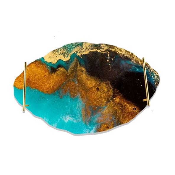 Epoksi Silikon Kalıp YERLİ Oval Dalgalı Nişan ve Söz Tepsi Kalıbı 34.5X24.5 CM - 3
