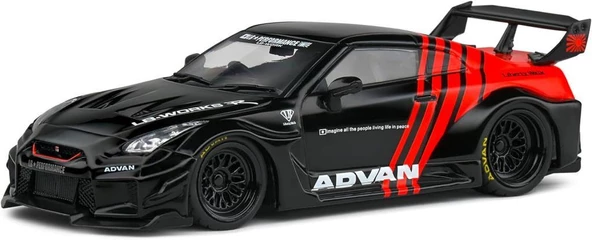 Solido Nissan GT-R(R35) w/LibertyWalk Siyah 1/43 Model Araba - 2