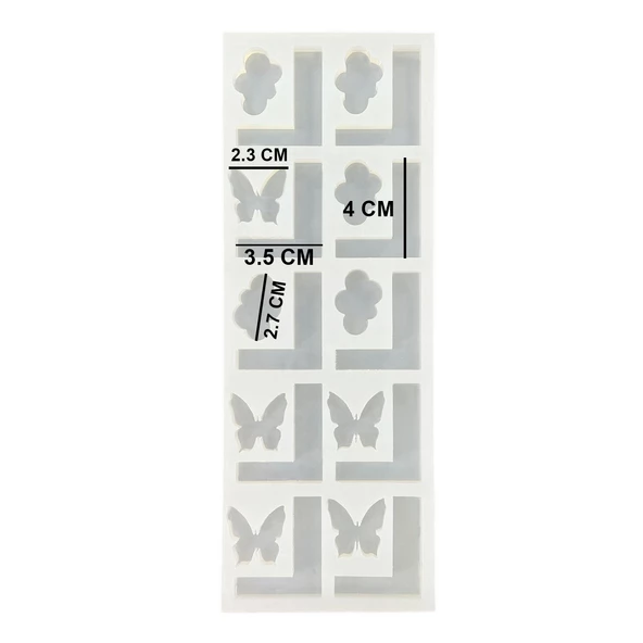 Epoksi Çoklu Silikon Kalıp L Harfi Anahtarlık Reçine Seri Döküm Kalıbı 4 CM 10 Lu - 3