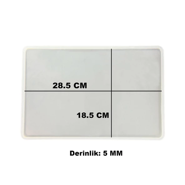 Epoksi Silikon Kalıp Söz ve Nişan Tepsi Kalıbı YERLİ Dikdörtgen 18.5X28.5 CM - 3