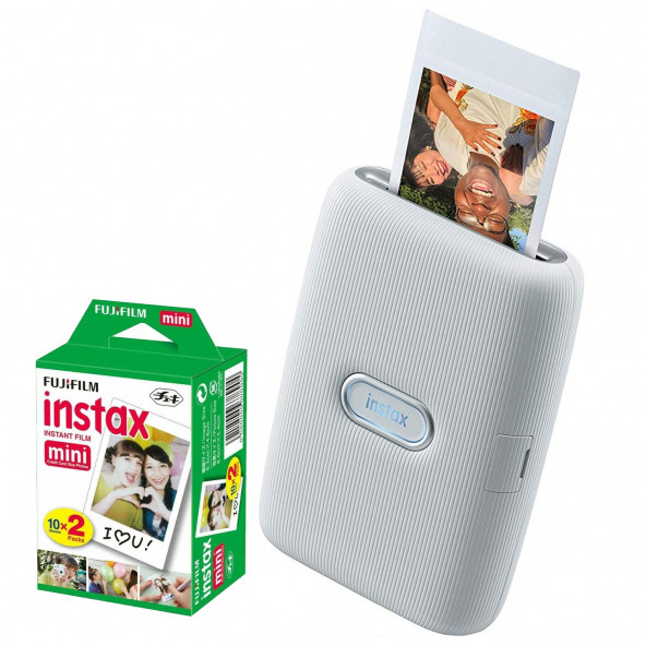 instax mini Link Beyaz Akıllı Telefon Yazıcısı ve 20'li mini Film