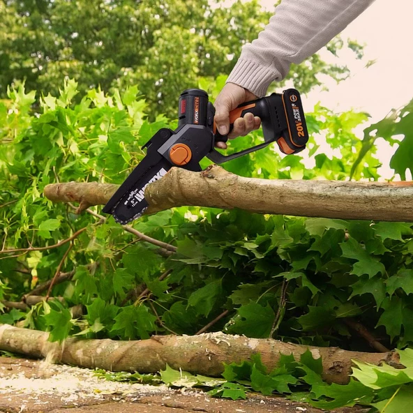 WORX WG325E 20Volt 2.0Ah Li-ion 12CM Profesyonel Şarjlı Kömürsüz Zincirli Testere - 11