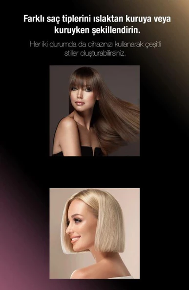 FANTOM Jolie HS 1500 Saç Düzleştirici Mürdüm - Resim 10