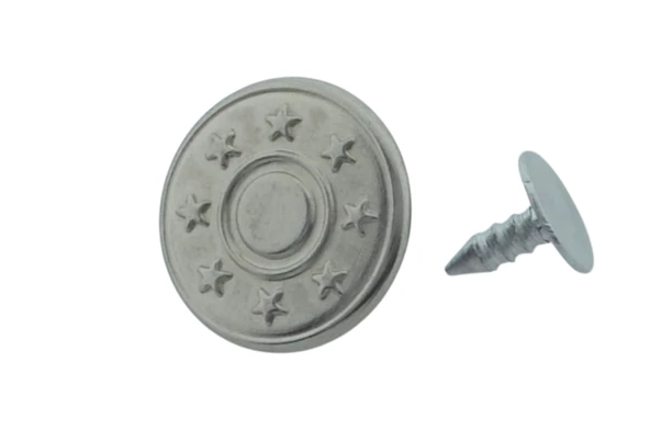 Büyük Boy 10 Adet Kot Pantolon Düğmesi, Jean Düğmesi Gümüş Nikel Renk 17mm - 2