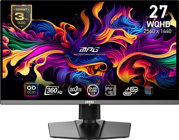 MSI 26.5 MPG 271QRX QD-OLED 2560x1440 WQHD 16:9 FLAT QD-OLED 360HZ 0.03MS ADAPTIVE-SYNC GAMING MONITOR