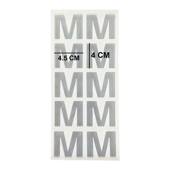 Epoksi Çoklu Silikon Kalıp M Harfi Anahtarlık Reçine Seri Döküm Kalıbı 4 CM 10 Lu - 3