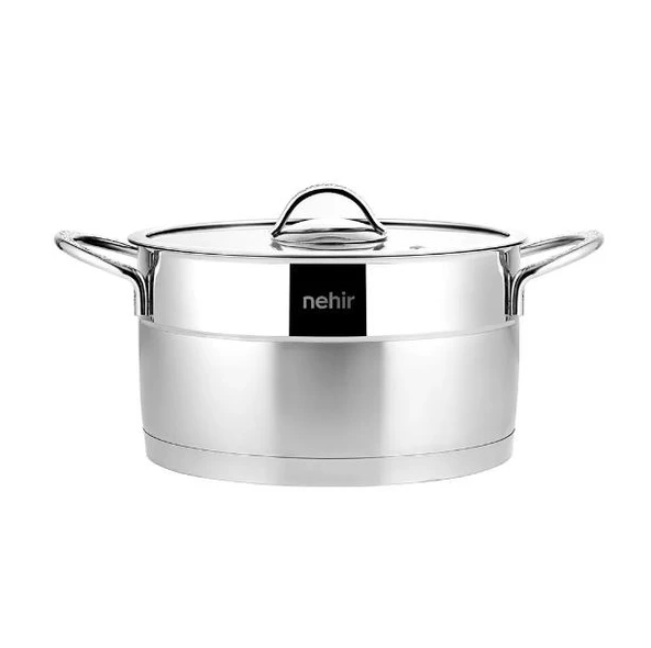 Nehir Silver Mat Trend 22 cm Derin Çelik Tencere - 2
