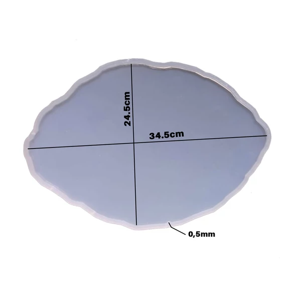 Epoksi Silikon Kalıp YERLİ Oval Dalgalı Nişan ve Söz Tepsi Kalıbı 34.5X24.5 CM - 4