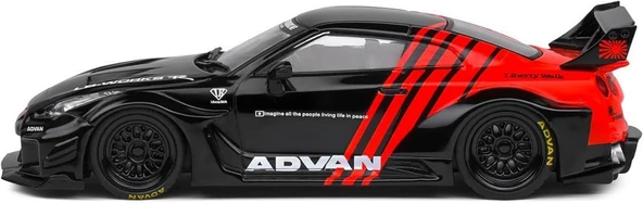 Solido Nissan GT-R(R35) w/LibertyWalk Siyah 1/43 Model Araba - 3