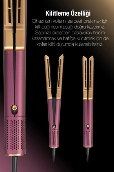 FANTOM Jolie HS 1500 Saç Düzleştirici Mürdüm - Resim 3