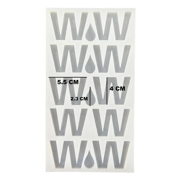 Epoksi Çoklu Silikon Kalıp W Harfi Anahtarlık Reçine Seri Döküm Kalıbı 4 CM 10 Lu - 3