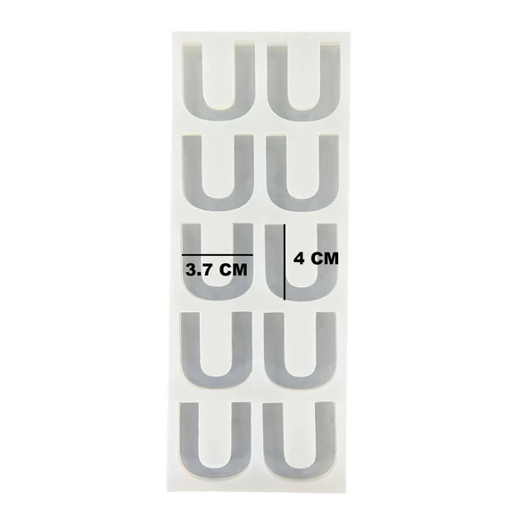 Epoksi Çoklu Silikon Kalıp U Harfi Anahtarlık Reçine Seri Döküm Kalıbı 4 CM 10 Lu - 3