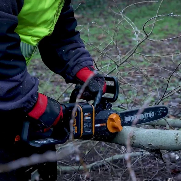 WORX WG350E 20Volt 4.0Ah Li-ion 30CM Profesyonel Şarjlı Kömürsüz Zincirli Testere - 11