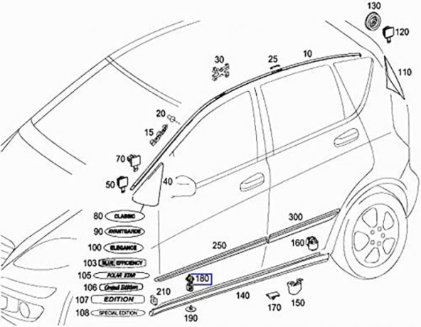 MERCEDES 0009911495 MARŞPİYEL KLİPSİ TUTUCU (10 Adet) - 2