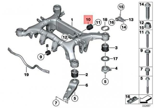 BMW F10 5 SERİSİ ARKA DİFERANSİYELTAKOZU BÜYÜK 33316797238 - 2
