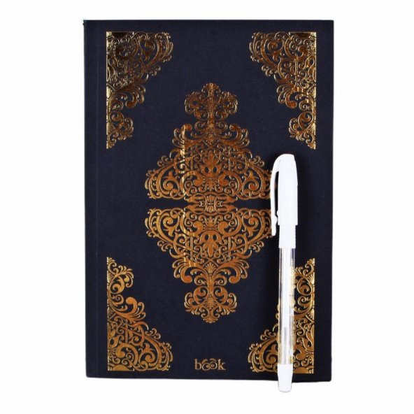 Etnik Saray Siyah Defter Beyaz Kalem Hediyeli - 1