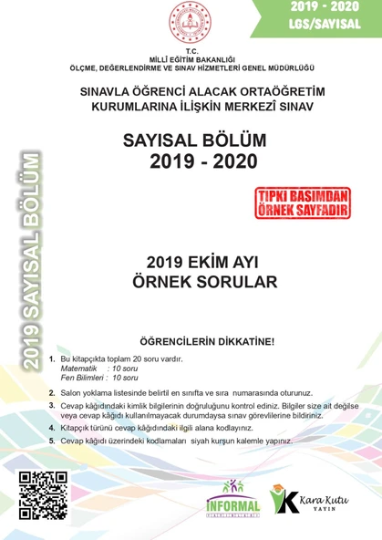 2025 8.Sınıf LGS Ekim Ayı MEB Örnek Soru Tıpkı Basım 4lü Sarmal Deneme Paketi Video/PDF Çözümlü - Resim 5