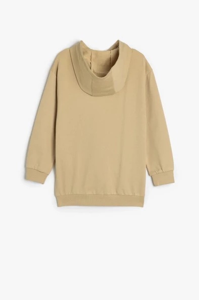 Koton Çocuk Oversize Kapşonlu Fermuarlı Sweatshirt Cepli Uzun Kollu Pamuklu Şardonlu - 2