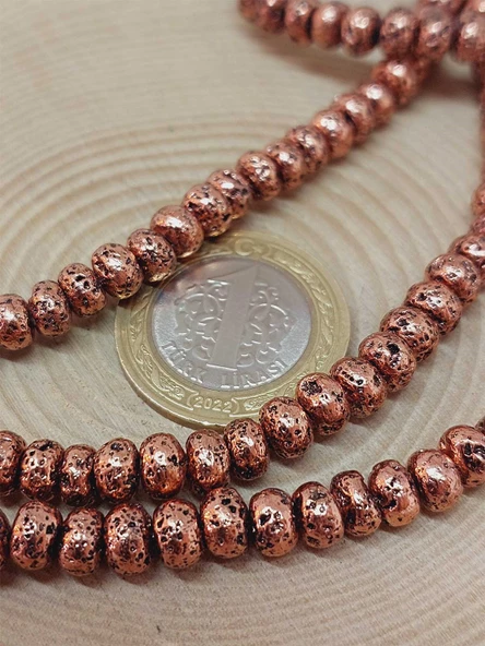 Lav Taşı Otantik Rondela Dizi 4x6mm (54618) - Resim 2