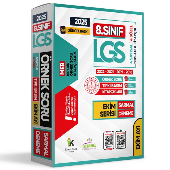 2025 8.Sınıf LGS Ekim Ayı MEB Örnek Soru Tıpkı Basım 4lü Sarmal Deneme Paketi Video/PDF Çözümlü - Resim 2