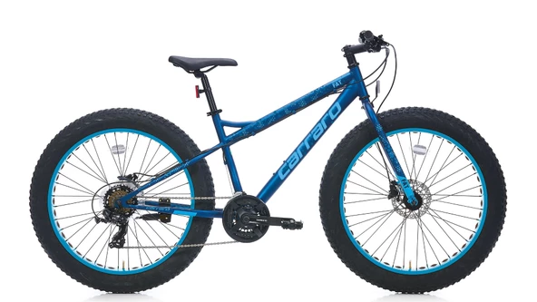 Carraro Fat Bike HD Fren 21 Vites 26 Jant Fat Bike Bisiklet Mat Koyu Mavi Açık Mavi 43 Kadro