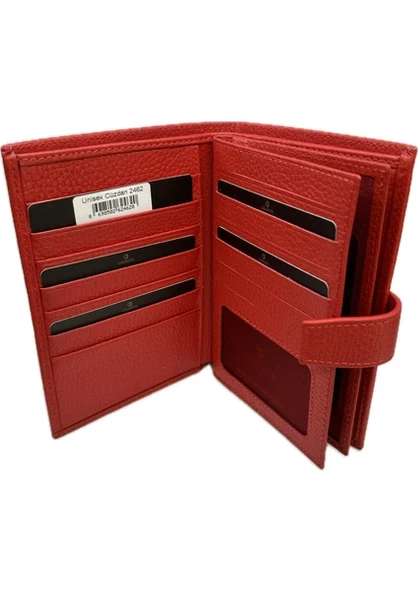 Grande Hakiki Deri Kadın Cüzdan Kırmızı 2462 - Resim 3