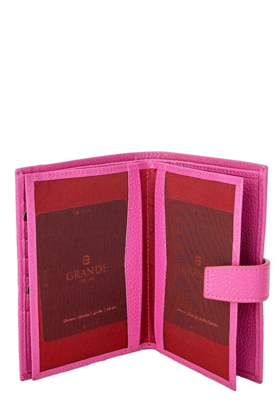 Grande Hakiki Deri Kadın Cüzdan Fuşya 2462 - Resim 3