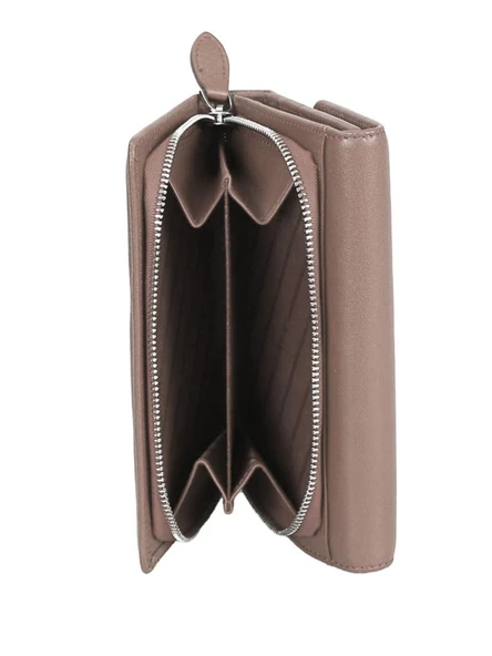 Grande Hakiki Deri Kadın Cüzdan Gül Kurusu 2725 - Resim 3