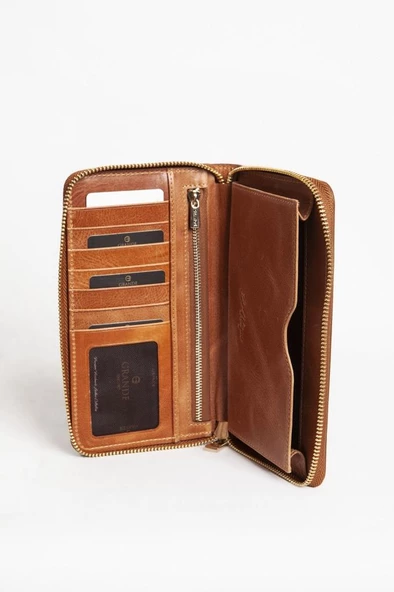Grande Unisex Hakiki Deri El Portföy Çanta Crazy Taba 2799 - 3