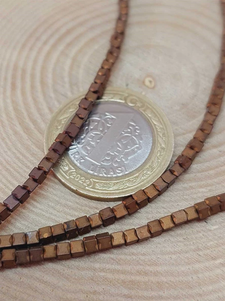 Hematit Taşı Küp Şekilli 2mm Dizi (54628) - Resim 2