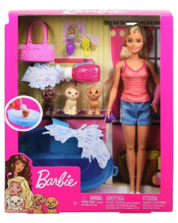 Barbie ve Köpekleri Banyo Keyfinde Oyun Seti GDJ37