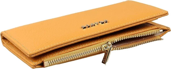 Grande Hakiki Deri Kadın Cüzdan Sarı 2804 - Resim 2
