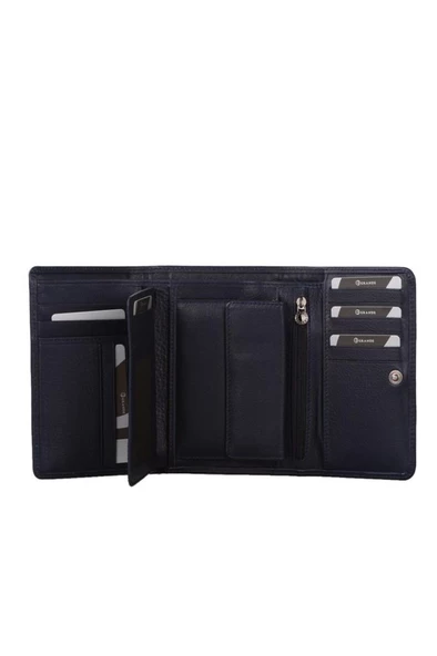 Grande Hakiki Deri Kadın Cüzdan Lacivert 2628 - Resim 2