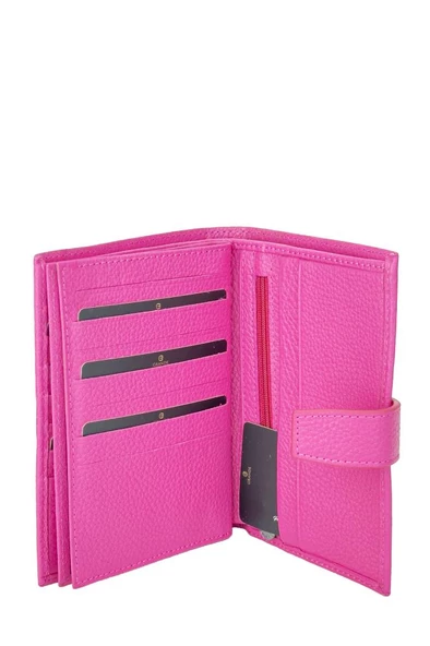 Grande Hakiki Deri Kadın Cüzdan Fuşya 2462 - Resim 4
