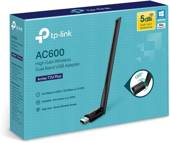 TP-Link Archer T2U Plus 600 Mbps Kablosuz Ağ Adaptörü - Teşhir - 3