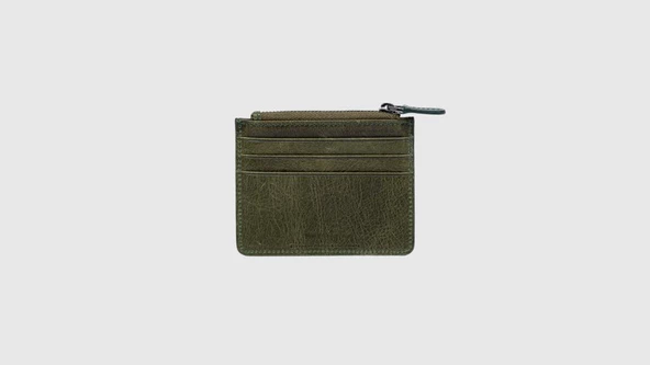 Grande Hakiki Deri Unisex Cüzdan Yeşil 820 - Resim 2