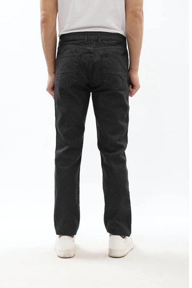 Erkek Regular Fit Koyu Gri Jean Pantolon - 8