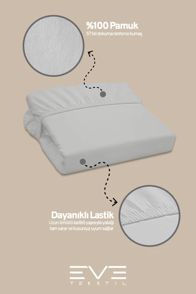 Pamuklu Çift Kişilik RainForce Kumaş Lastikli Çarşaf Ve Yastık Kılıfı Set - 2