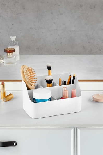 Beyaz Makyaj Kutusu & Kozmetik Organizeri & Çok Amaçlı Kutu - 2