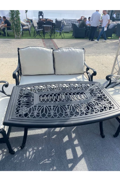 IVF Bodrum Model Plastik Ferforje Görünümlü Oturma Grubu Bahçe Takımı - Resim 5