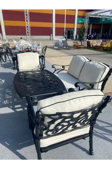 IVF Bodrum Model Plastik Ferforje Görünümlü Oturma Grubu Bahçe Takımı - Resim 4