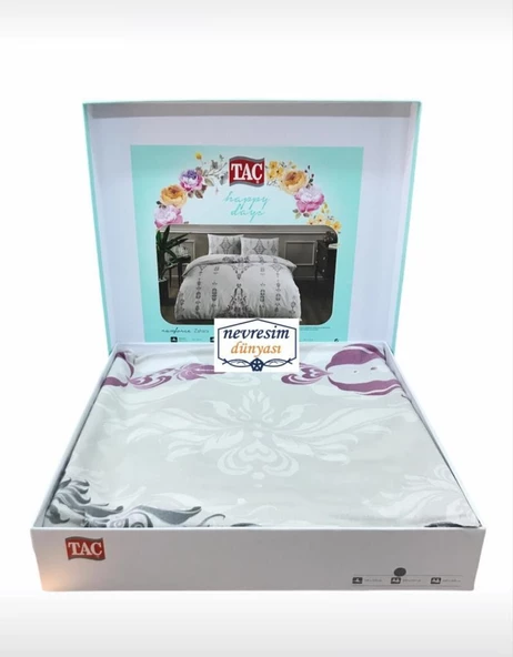 Taç Çift Kişilik Ranforce Nevresim Takımı Zahara Bordo - 2