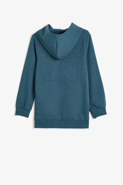 Koton Erkek Çocuk Kapşonlu Sweatshirt Motosiklet Baskılı Uzun Kollu - 2