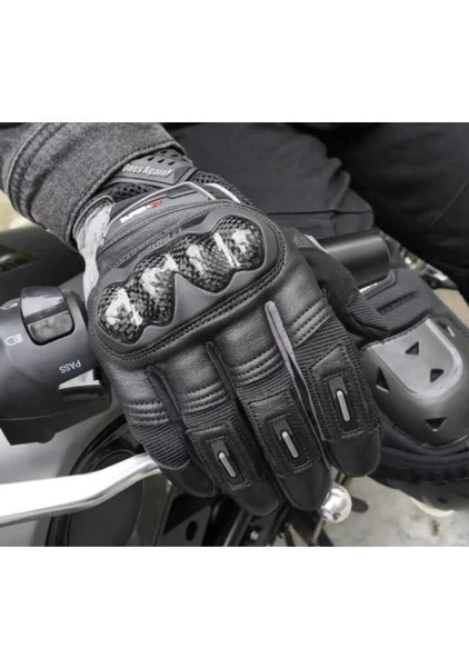 One's Again MG08 Karbon Korumalı Yazlık Uzun Parmaklı Motosiklet Eldiveni Siyah L Beden - 2