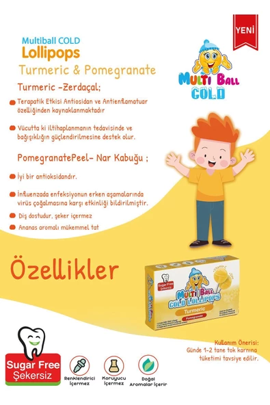 MULTIBALL COLD - TURMERİC 12 Lİ LOLİPOP