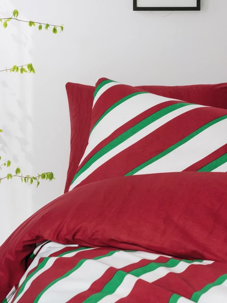Cozy Home Festive Tek Kişilik Lastikli Çarşaflı Nevresim Takımı Merry Kırmızı - 3