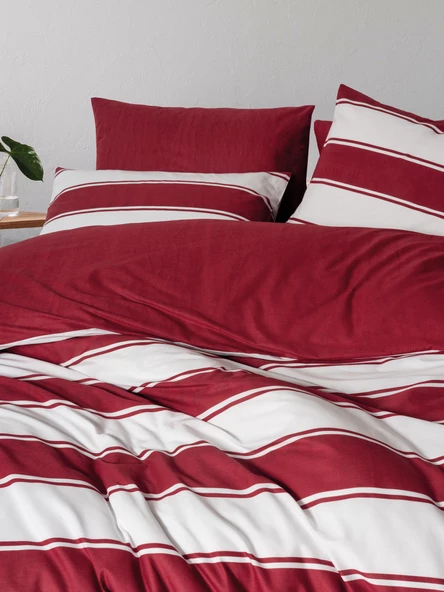 Cozy Home Festive Çift Kişilik Lastikli Çarşaflı Nevresim Takımı Jolly Kırmızı - Resim 5