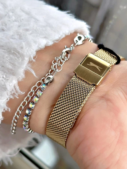 Slazenger SL.9.1985.3.03 Hasır Kordon Kadın Kol Saati - Resim 3