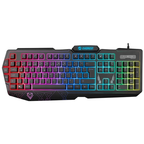 EVEREST KB-GX61 FORMULA Usb Rgb Aydınlatmalı 3 Makro Tuşlu Bilek Destekli Oyucu Klavyesi - 5