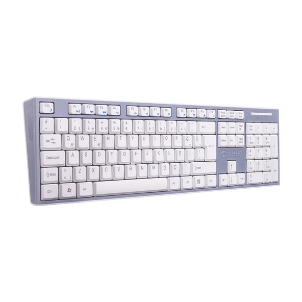 Everest KM- 6063 Beyaz/Gri Kablosuz Q Multimedia Klavye + Mouse Set - 3